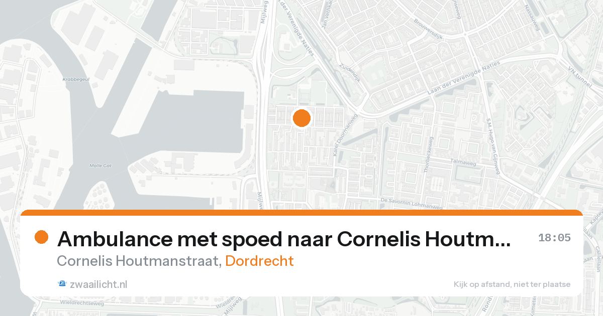 Ambulance met spoed naar Cornelis Houtmanstraat in Dordrecht — 21 aug 2026