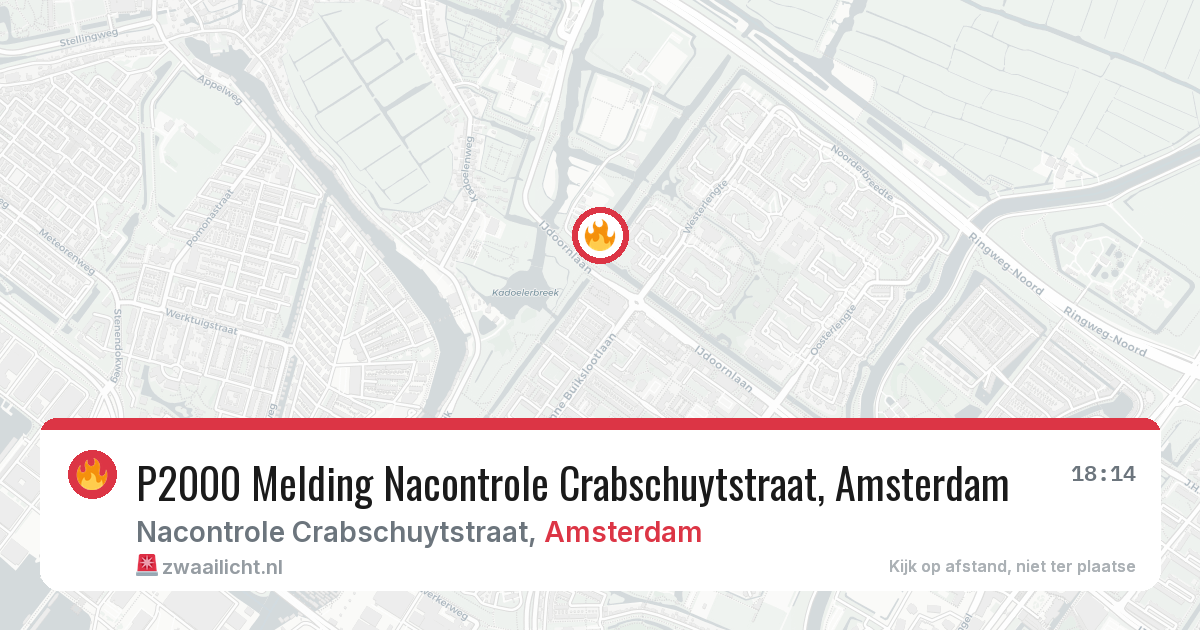 P2000 Melding Nacontrole Crabschuytstraat, Amsterdam — 8 feb 2026