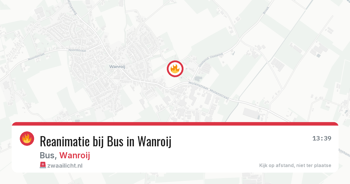 Reanimatie bij Bus in Wanroij — 26 mei 2026