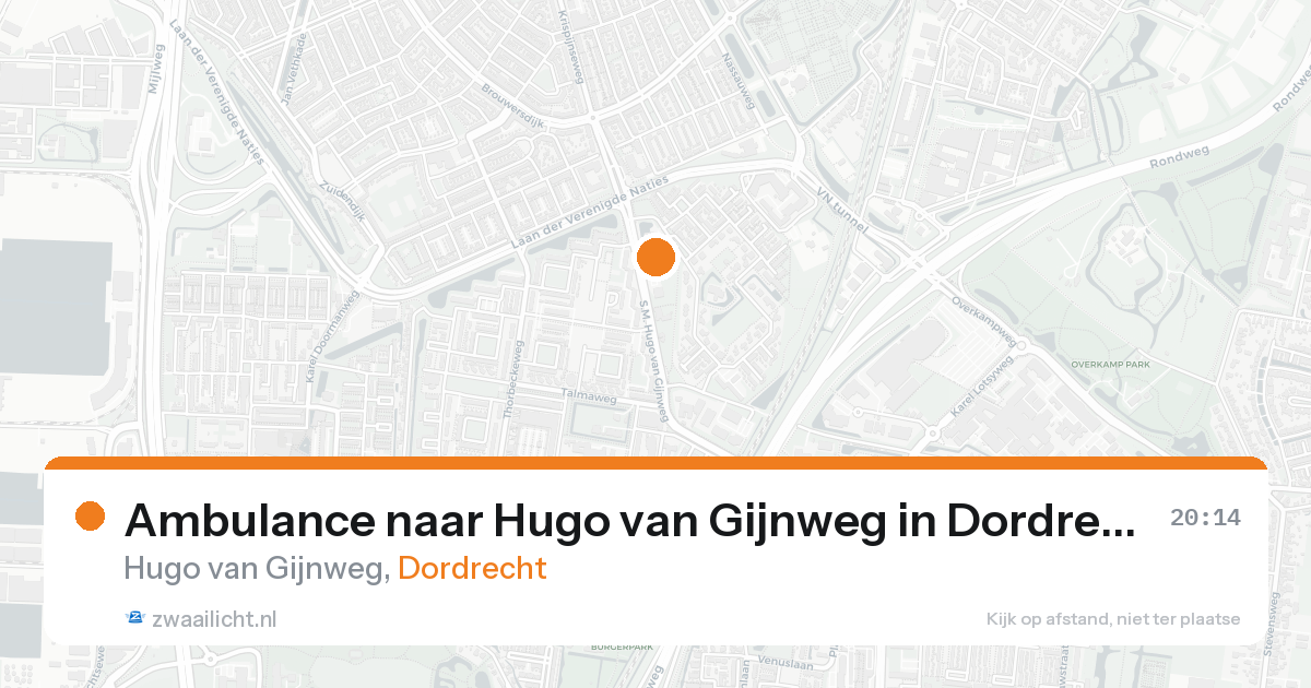 Ambulance naar Hugo van Gijnweg in Dordrecht — 16 aug 2026