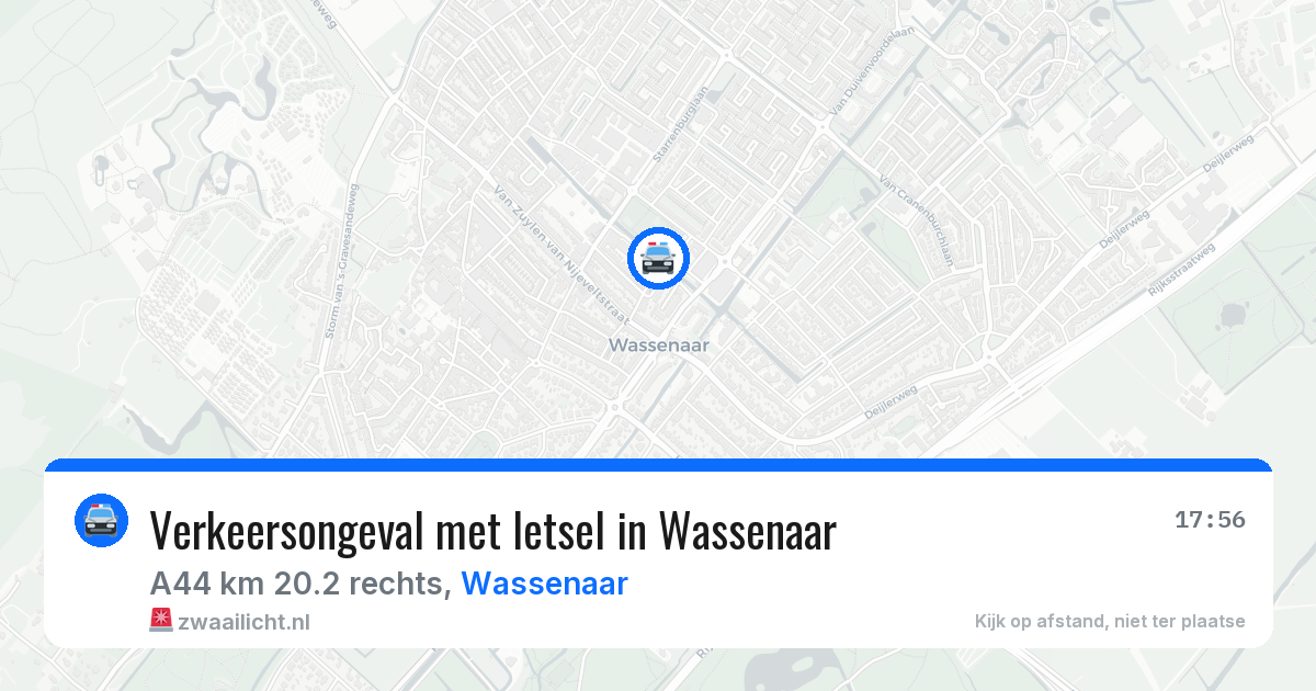 Verkeersongeval met letsel in Wassenaar — 7 jul 2026