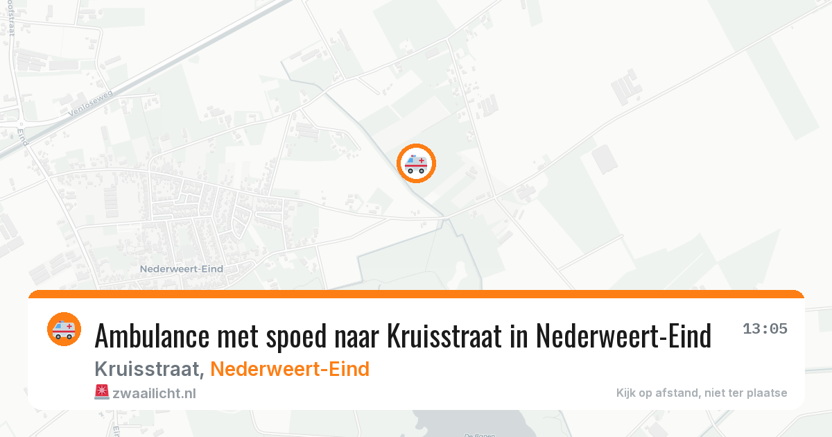 Ambulance met spoed naar Kruisstraat in Nederweert-Eind — 29 jul 2026