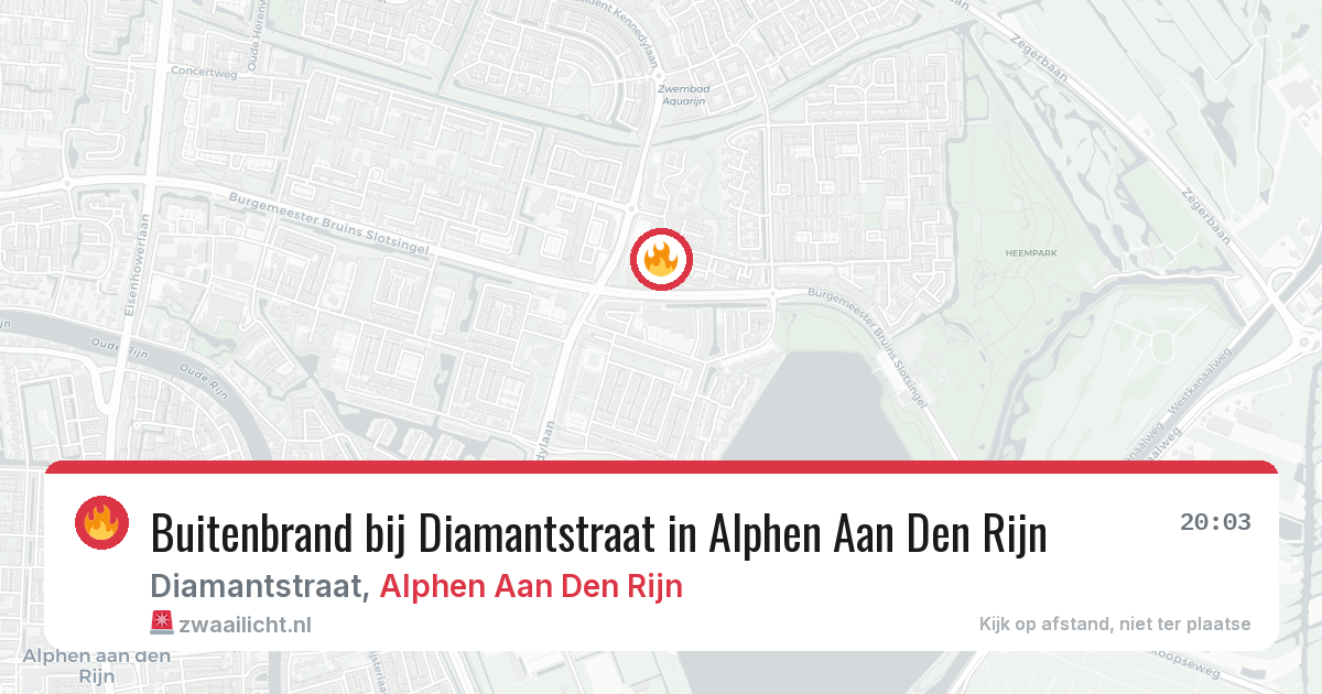 Buitenbrand bij Diamantstraat in Alphen Aan Den Rijn — 29 jun 2026