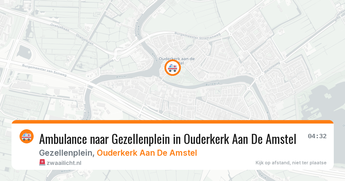 Ambulance naar Gezellenplein in Ouderkerk Aan De Amstel — 28 mei 2026