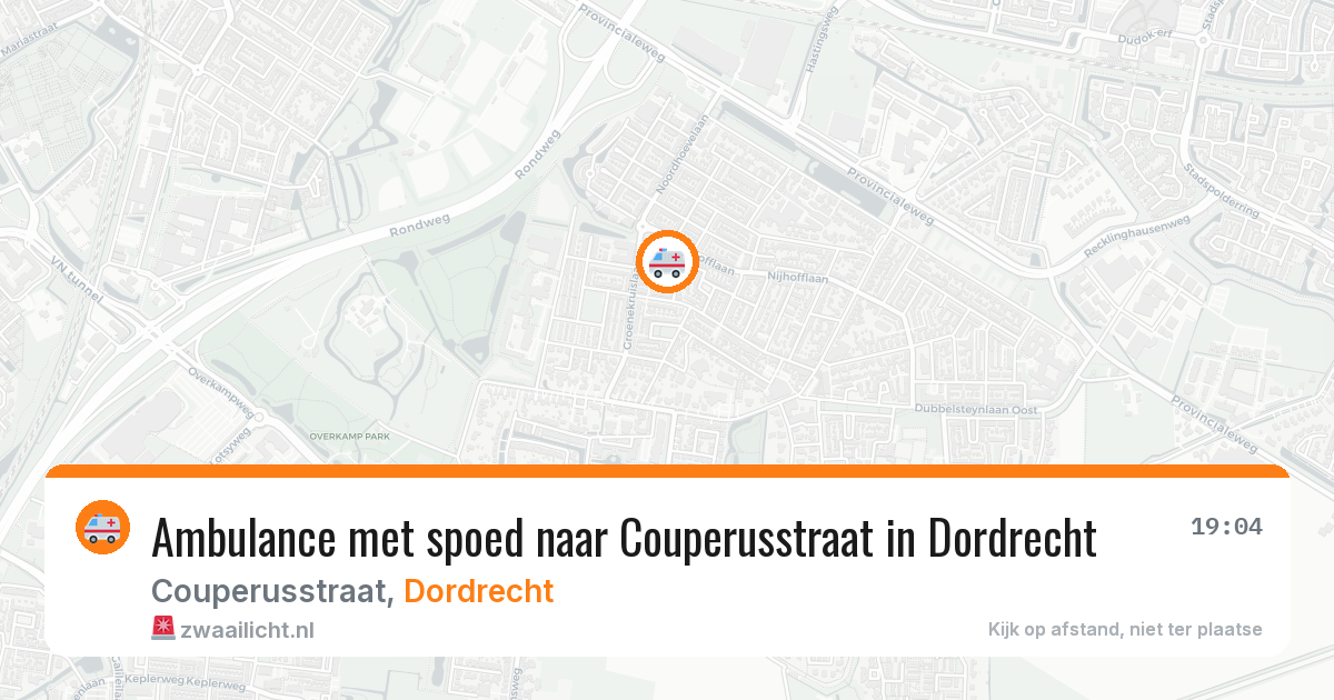 Ambulance met spoed naar Couperusstraat in Dordrecht — 1 mei 2026