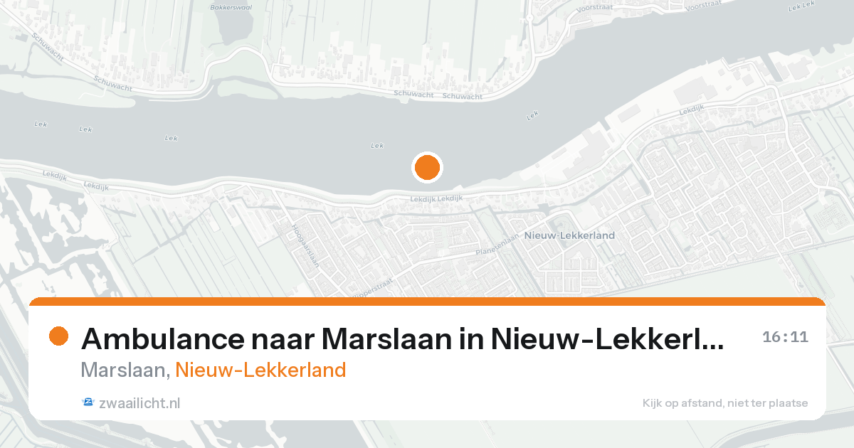 Ambulance naar Marslaan in Nieuw-Lekkerland — 17 aug 2026