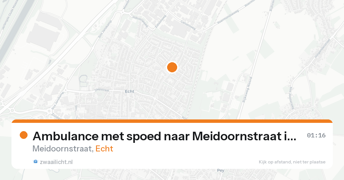 Ambulance met spoed naar Meidoornstraat in Echt — 15 aug 2026