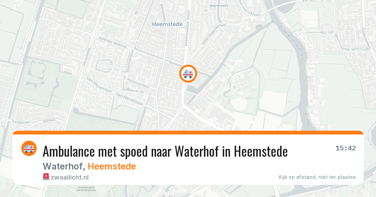 Ambulance met spoed naar Waterhof in Heemstede — 7 aug 2026