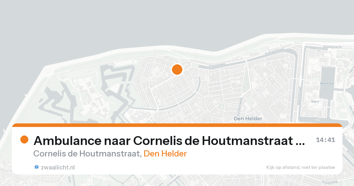 Ambulance naar Cornelis de Houtmanstraat in Den Helder — 20 aug 2026