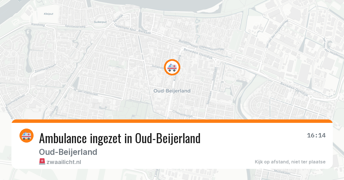 Ambulance ingezet in Oud-Beijerland — 12 mei 2026 | 🚨 Zwaailicht.nl