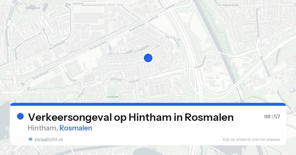 Verkeersongeval op Hintham in Rosmalen — 24 aug 2026