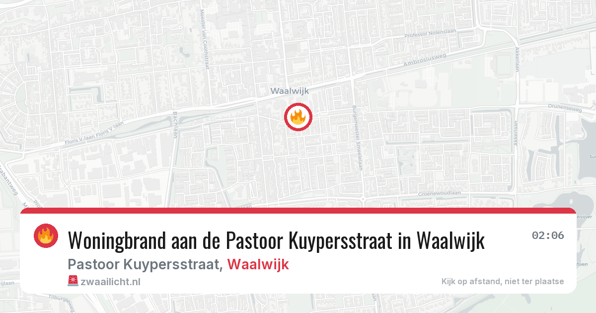 Woningbrand aan de Pastoor Kuypersstraat in Waalwijk — 19 mrt 2026