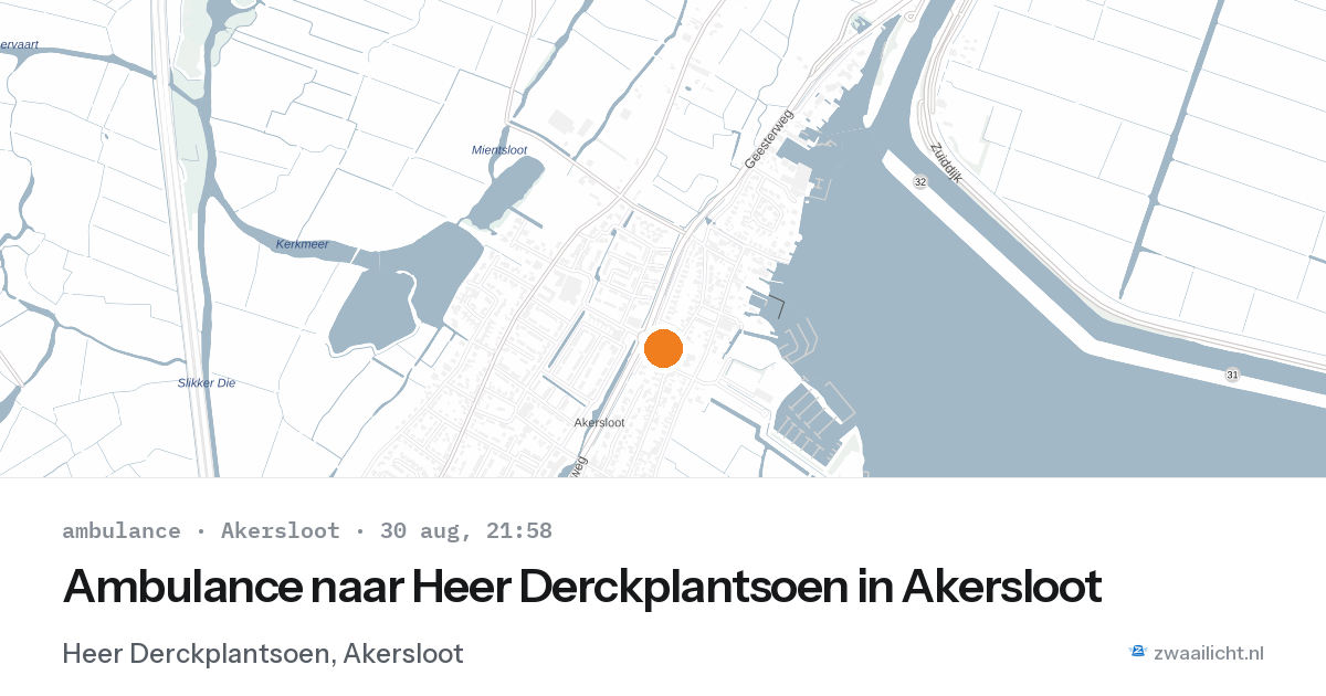 Ambulance naar Heer Derckplantsoen in Akersloot — 30 aug 2026