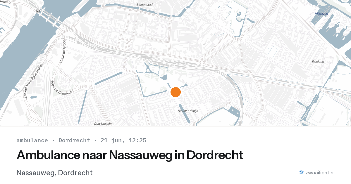 Ambulance naar Nassauweg in Dordrecht — 21 jun 2026