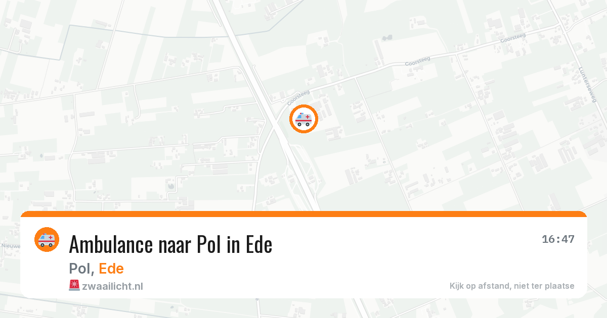 Ambulance naar Pol in Ede — 28 mrt 2026