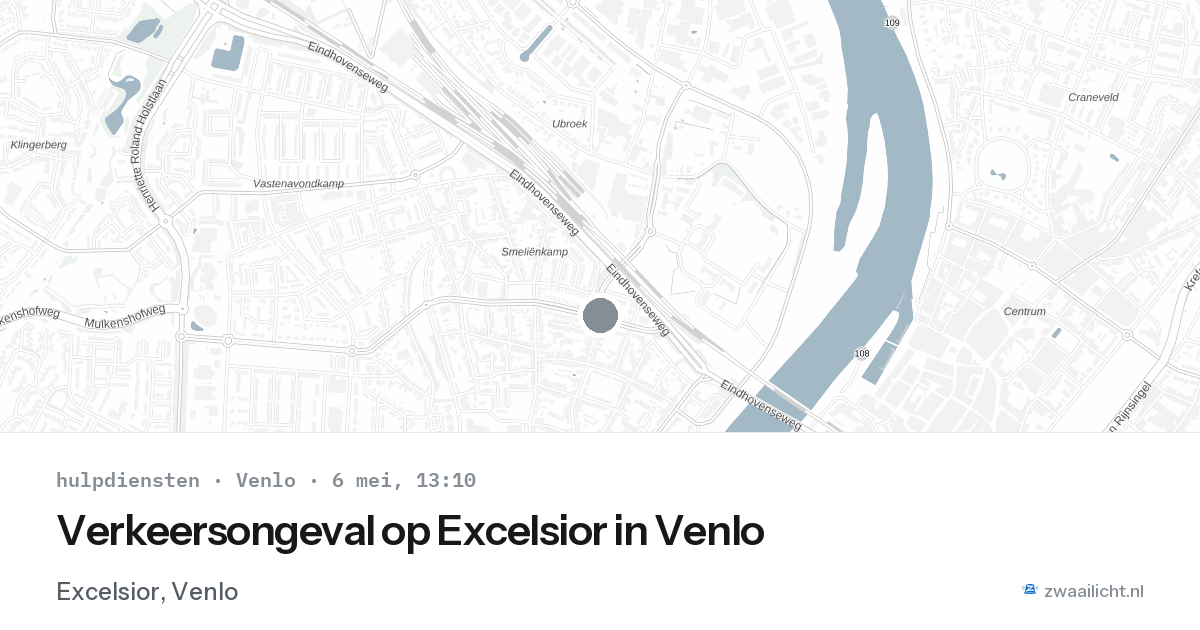 Verkeersongeval op Excelsior in Venlo — 6 mei 2026