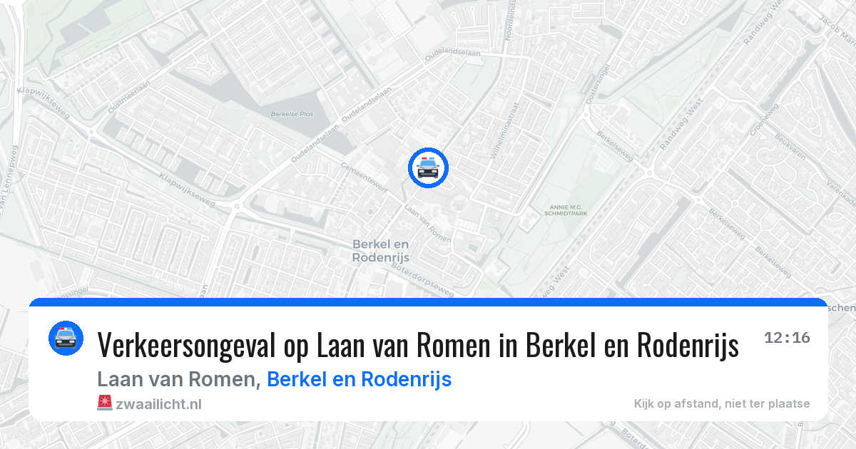 Verkeersongeval op Laan van Romen in Berkel en Rodenrijs — 8 mei 2026