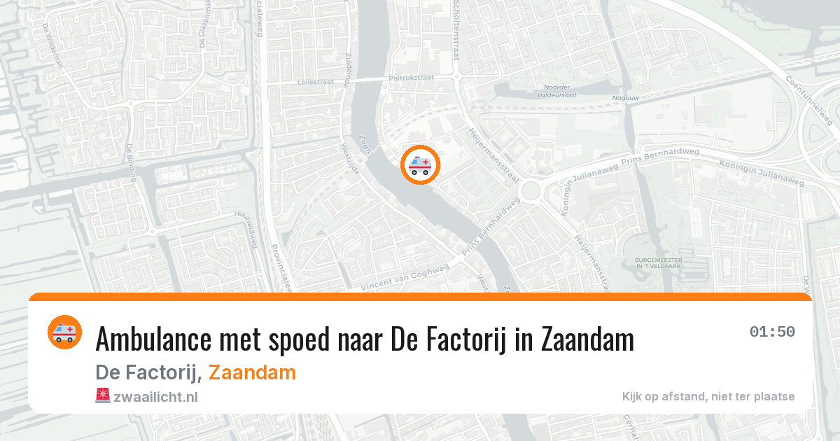 Ambulance met spoed naar De Factorij in Zaandam — 20 jun 2026