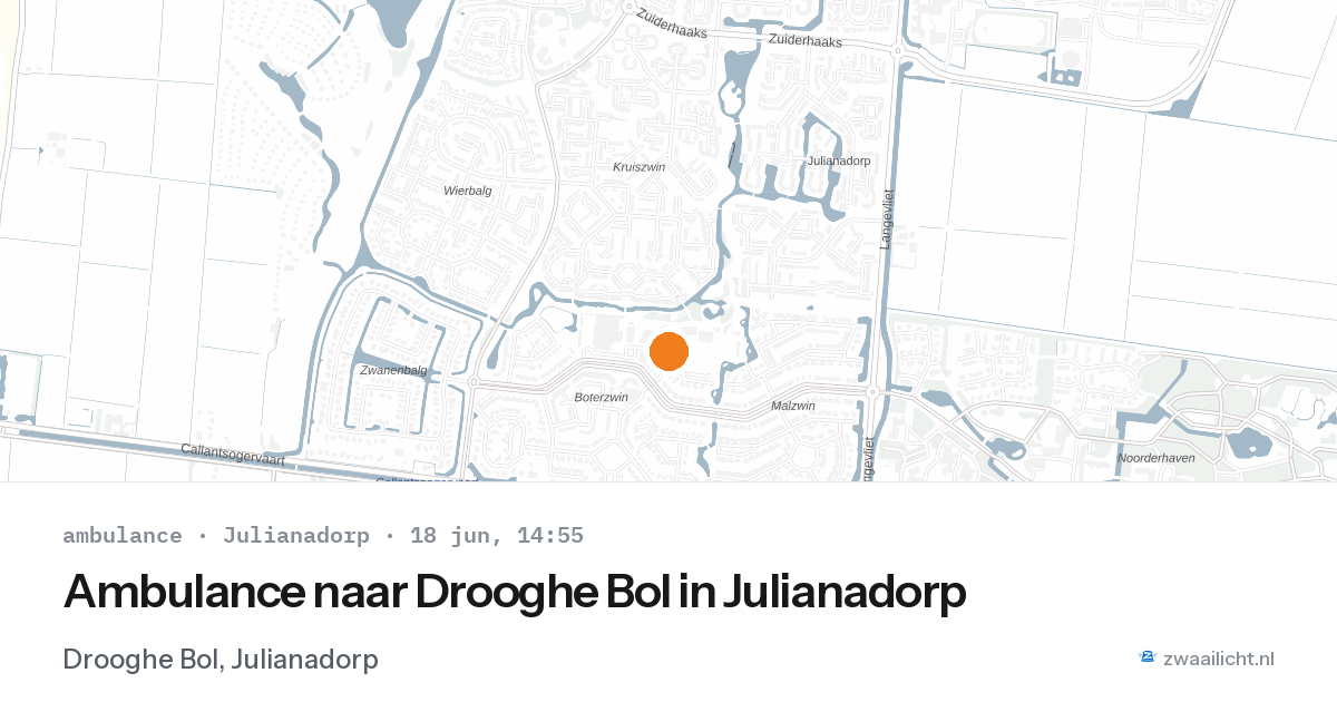 Ambulance naar Drooghe Bol in Julianadorp — 18 jun 2026