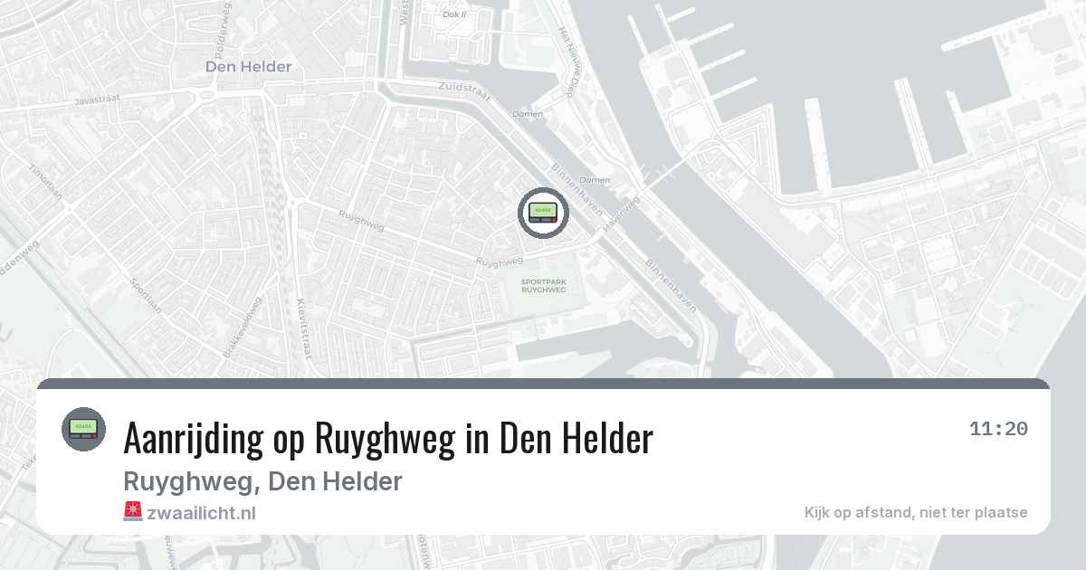 Aanrijding op Ruyghweg in Den Helder — 27 feb 2026