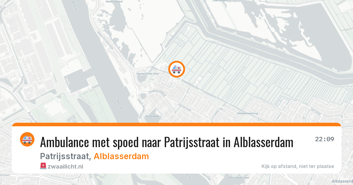 Ambulance met spoed naar Patrijsstraat in Alblasserdam — 9 jun 2026