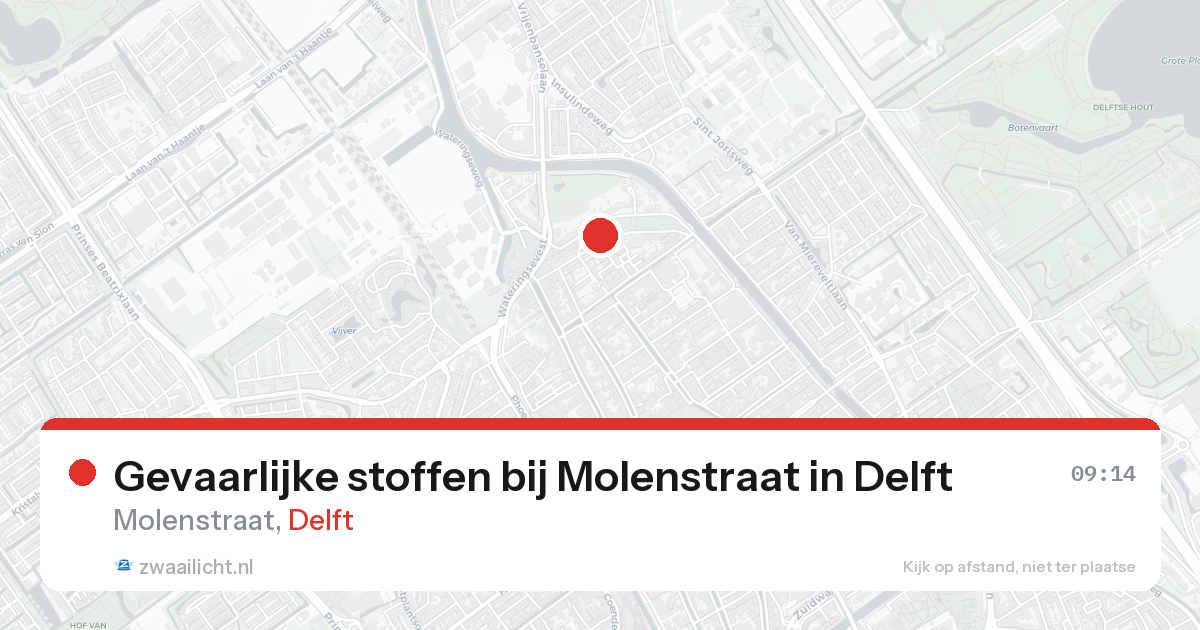 Gevaarlijke stoffen bij Molenstraat in Delft — 21 aug 2026