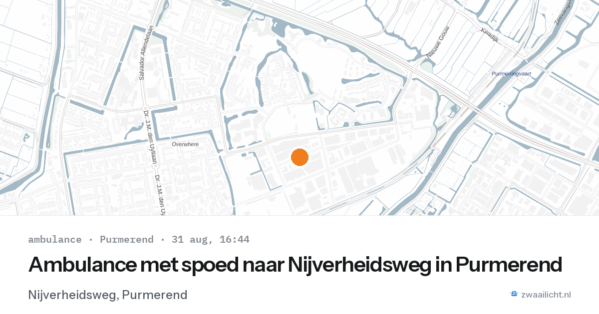Ambulance met spoed naar Nijverheidsweg in Purmerend — 31 aug 2026