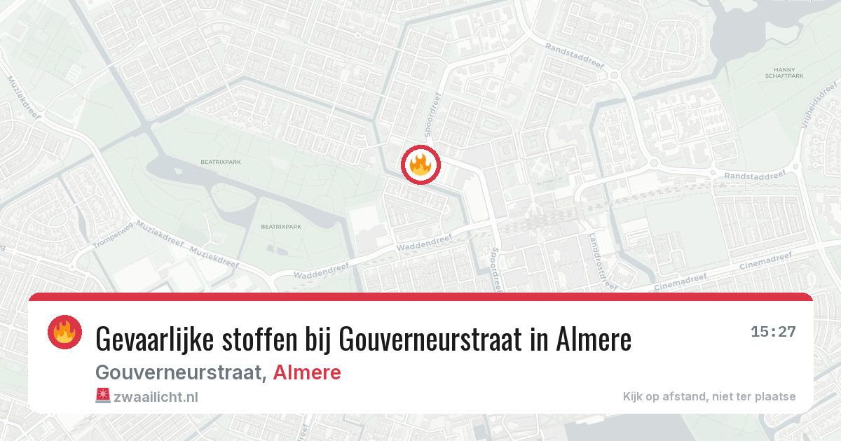 Gevaarlijke stoffen bij Gouverneurstraat in Almere — 4 mrt 2026