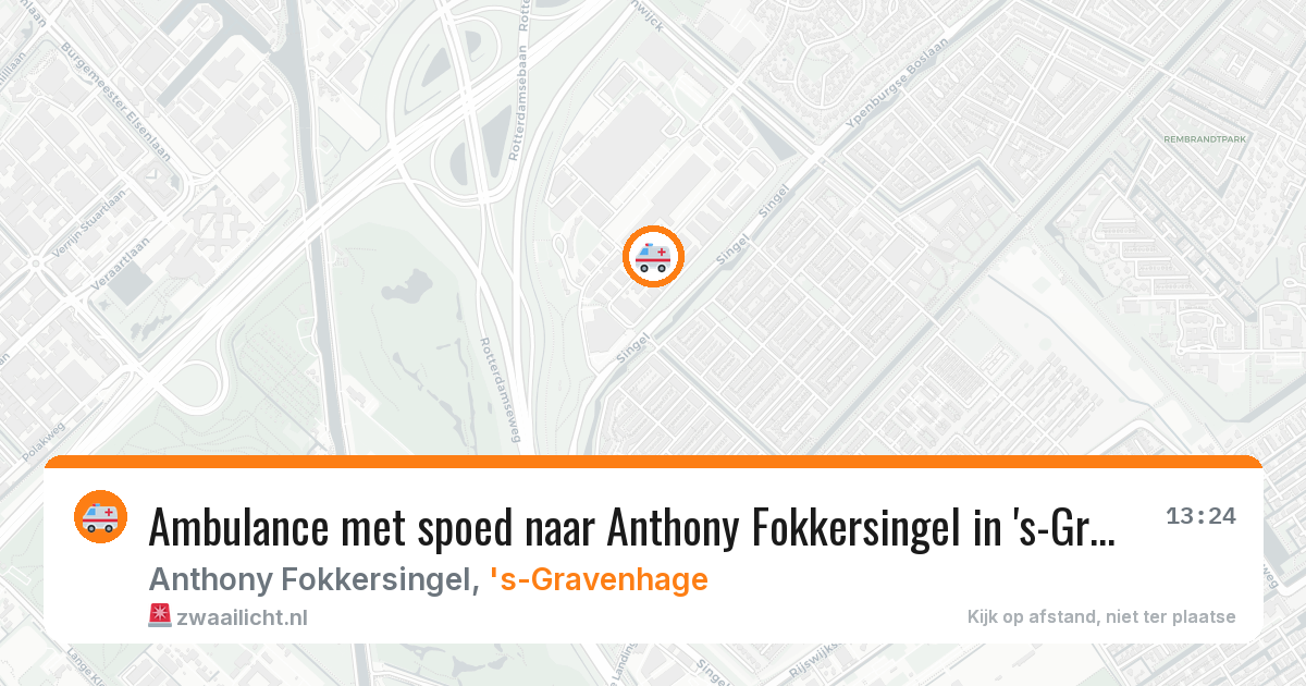Ambulance met spoed naar Anthony Fokkersingel in 's-Gravenhage — 22 jun 2026
