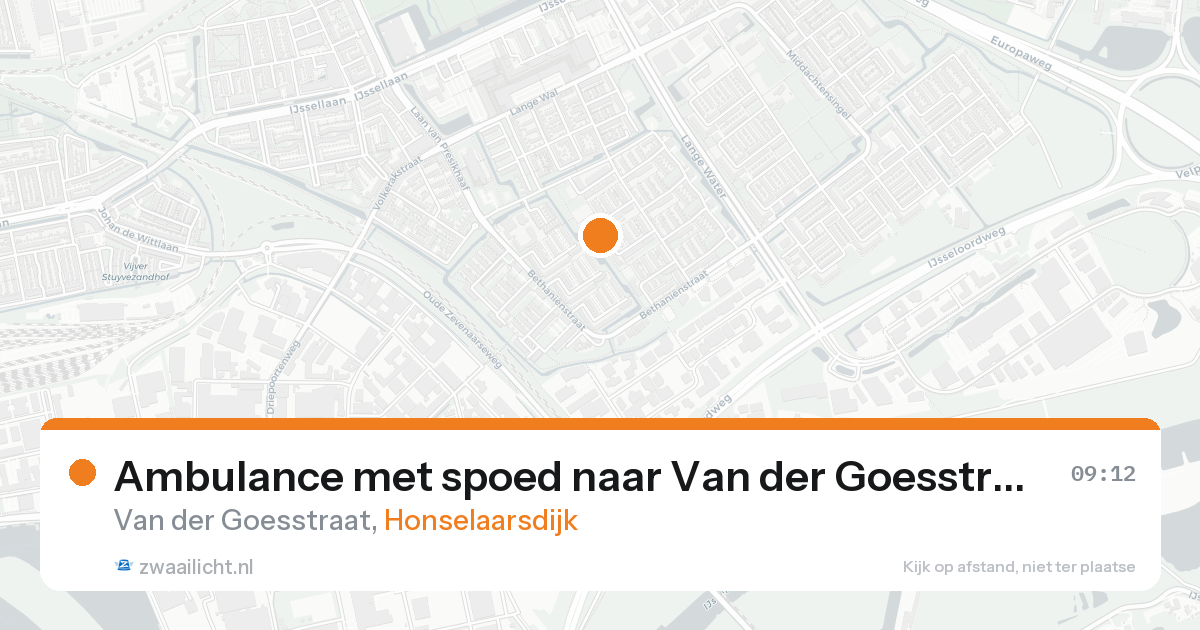 Ambulance met spoed naar Van der Goesstraat in Honselaarsdijk — 26 aug 2026