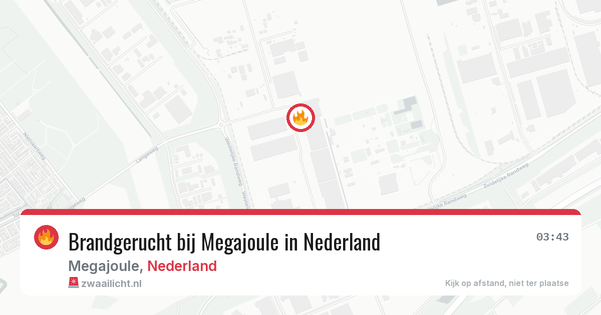Brandgerucht bij Megajoule in Nederland — 17 jun 2026