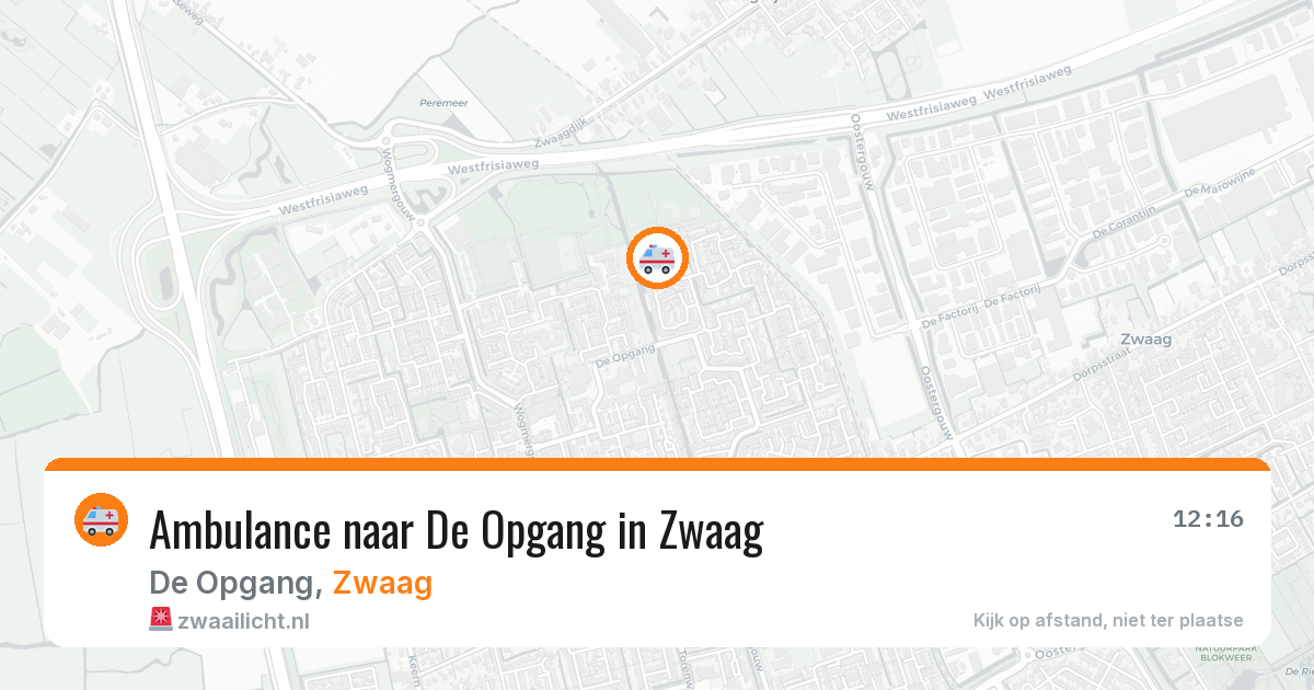 Ambulance naar De Opgang in Zwaag — 23 apr 2026