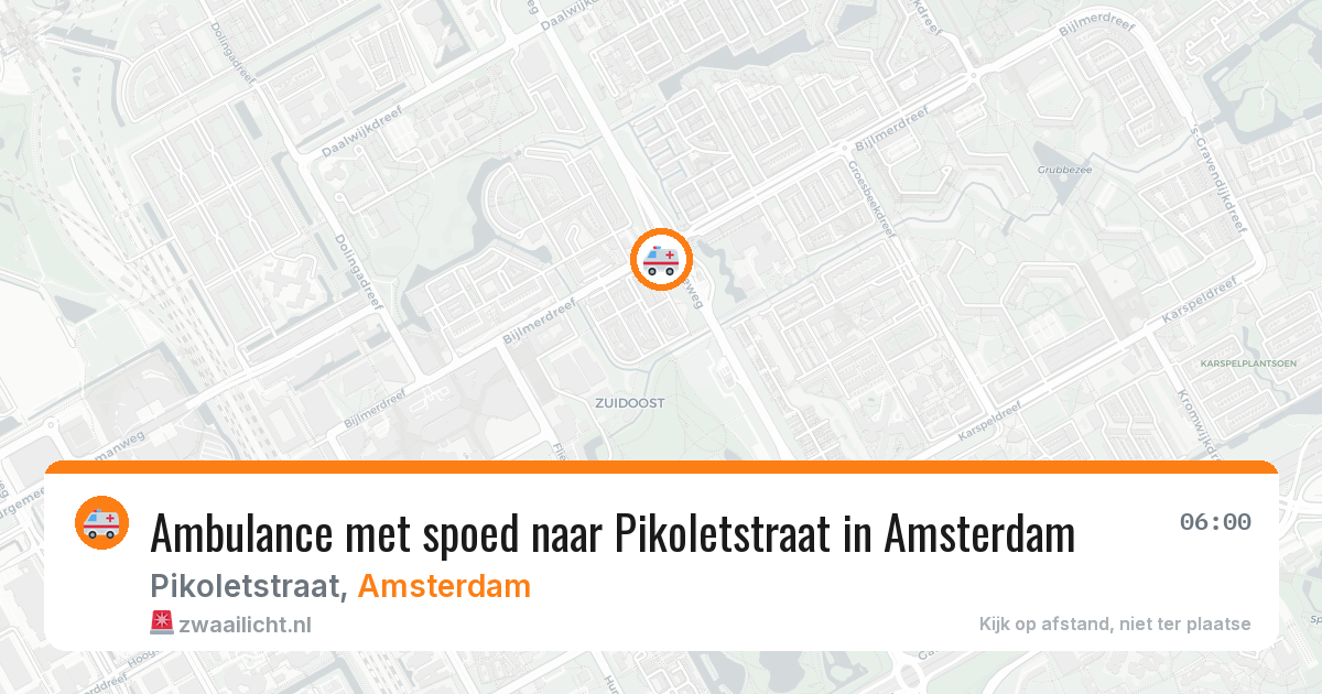 Ambulance met spoed naar Pikoletstraat in Amsterdam — 23 apr 2026