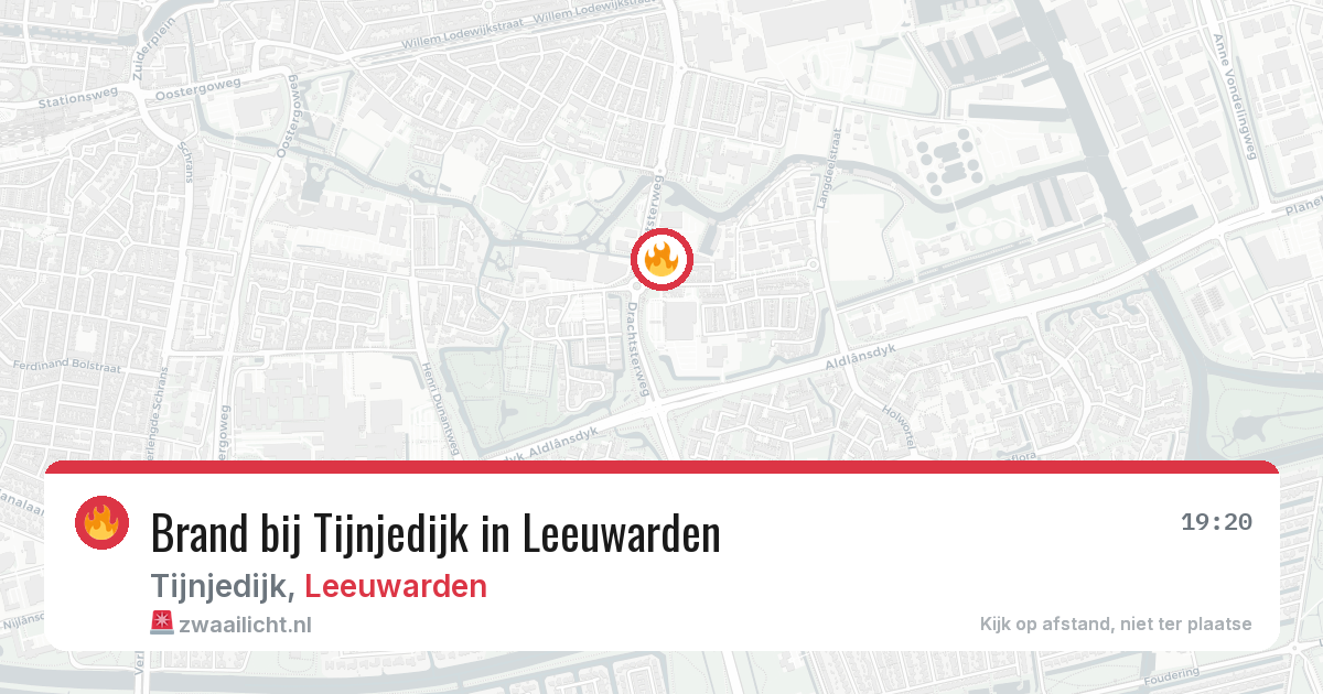 Brand bij Tijnjedijk in Leeuwarden — 19 mei 2026