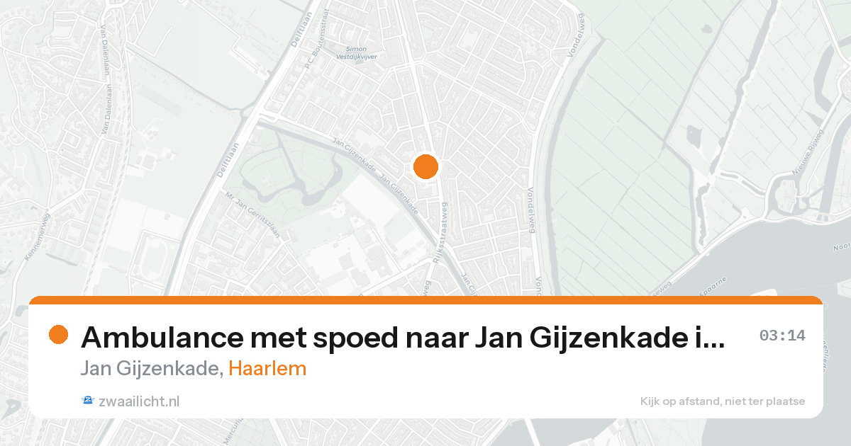 Ambulance met spoed naar Jan Gijzenkade in Haarlem — 24 aug 2026