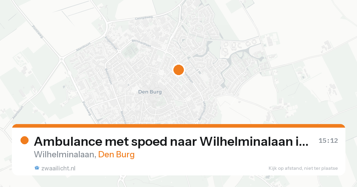 Ambulance met spoed naar Wilhelminalaan in Den Burg — 20 aug 2026