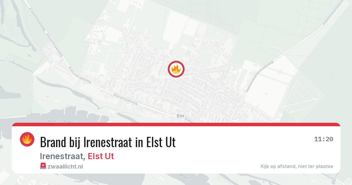 Brand bij Irenestraat in Elst Ut — 19 mei 2026