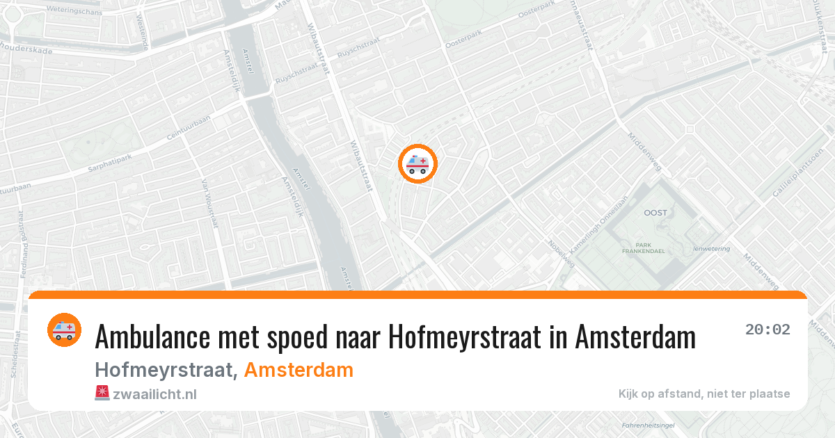 Ambulance met spoed naar Hofmeyrstraat in Amsterdam — 31 mei 2026