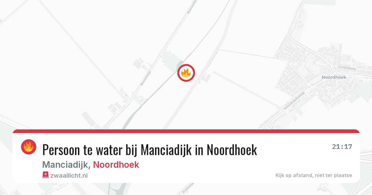 Persoon te water bij Manciadijk in Noordhoek — 13 aug 2026