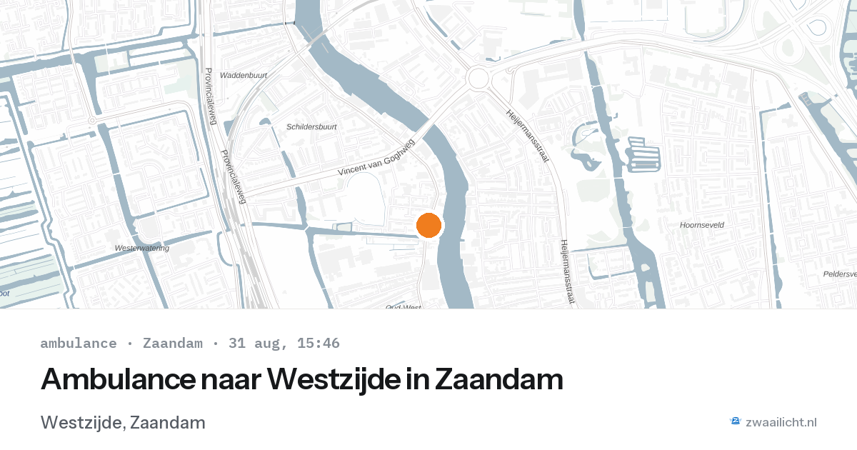 Ambulance naar Westzijde in Zaandam — 31 aug 2026