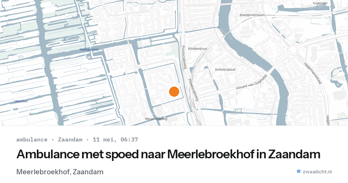 Ambulance met spoed naar Meerlebroekhof in Zaandam — 11 mei 2026