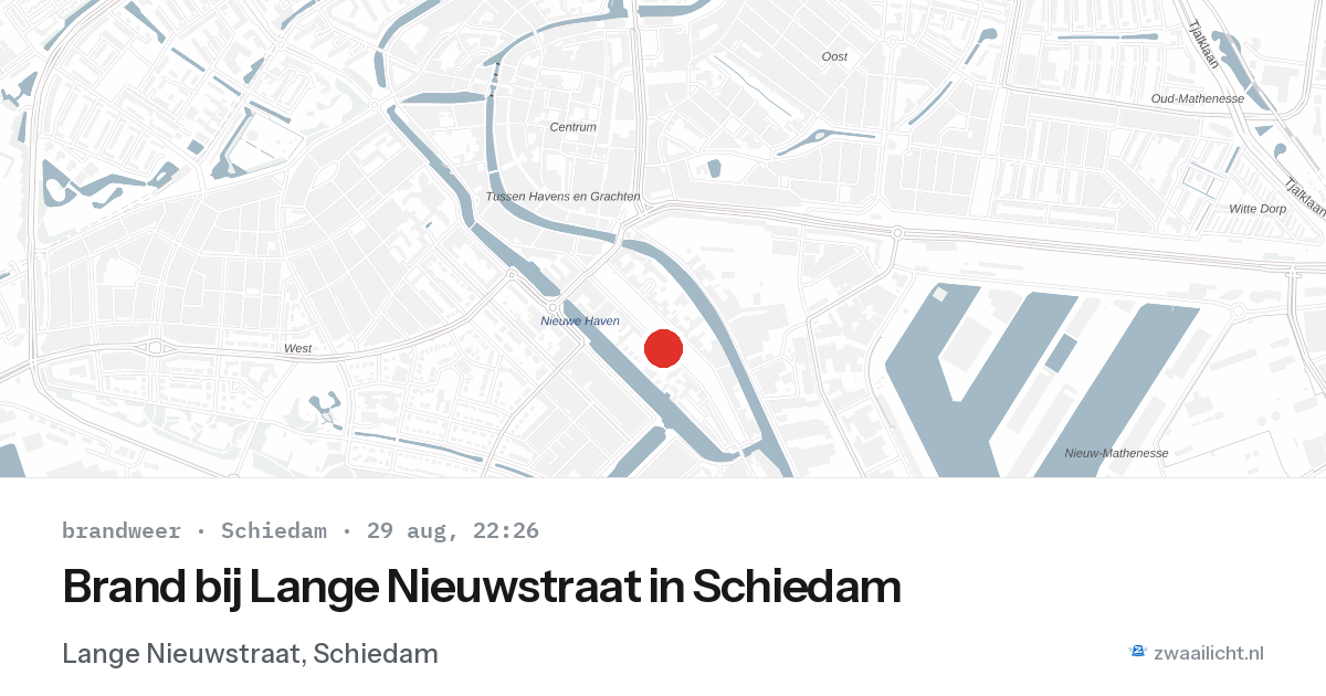 Brand bij Lange Nieuwstraat in Schiedam — 29 aug 2026