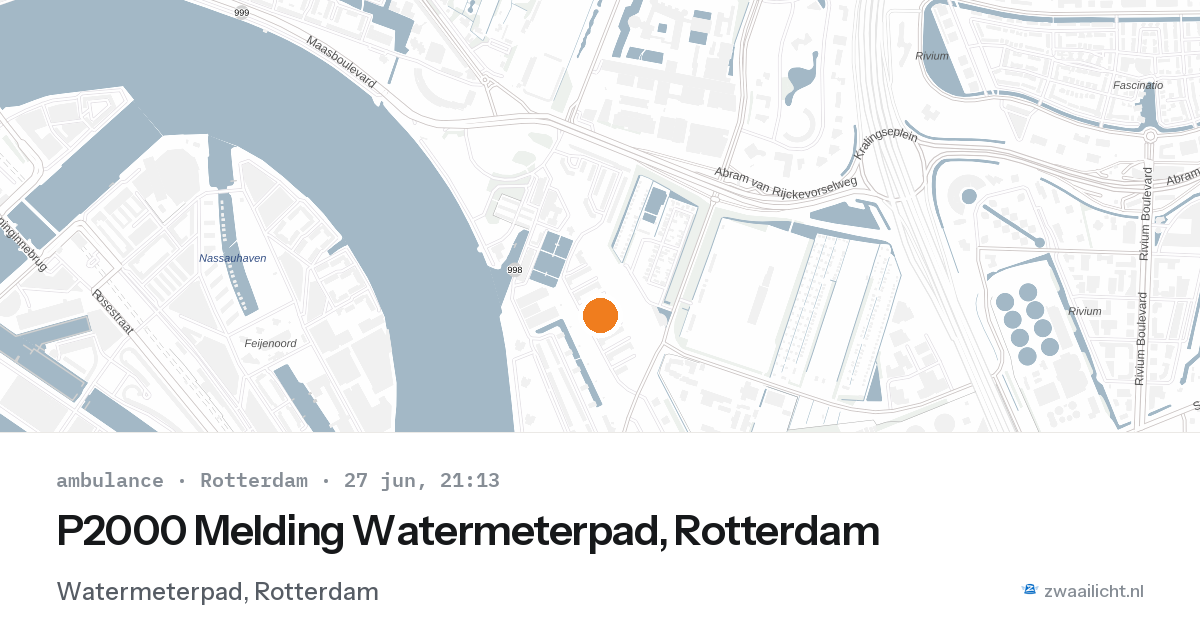 P2000 Melding Watermeterpad, Rotterdam — 27 jun 2026