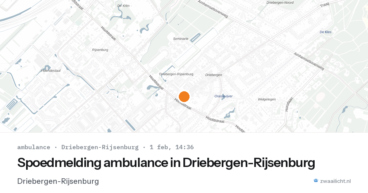 Spoedmelding ambulance in Driebergen-Rijsenburg — 1 feb 2026
