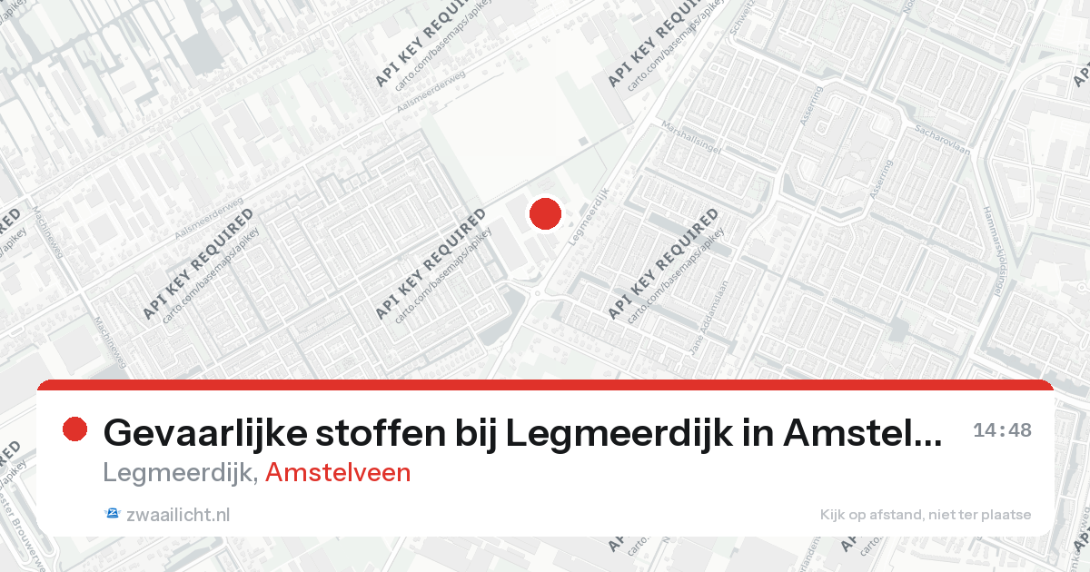 Gevaarlijke stoffen bij Legmeerdijk in Amstelveen — 26 aug 2026