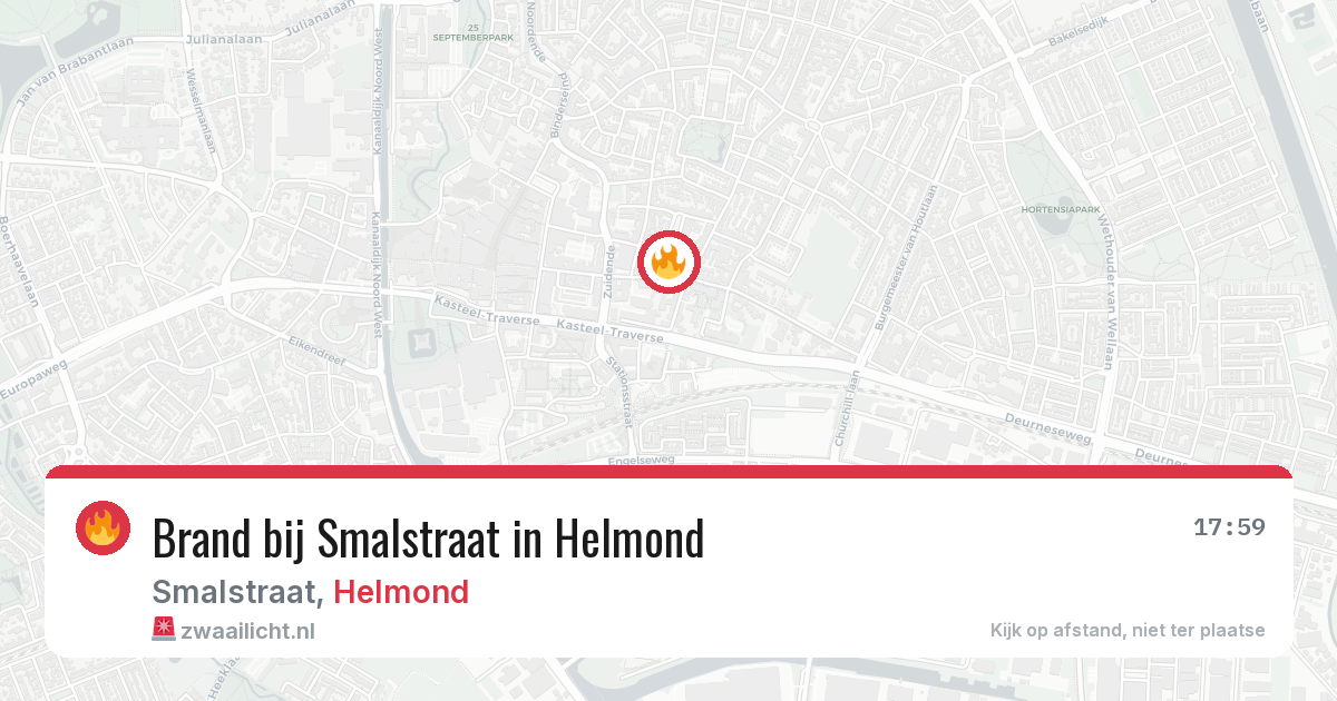 Brand bij Smalstraat in Helmond — 23 jul 2026