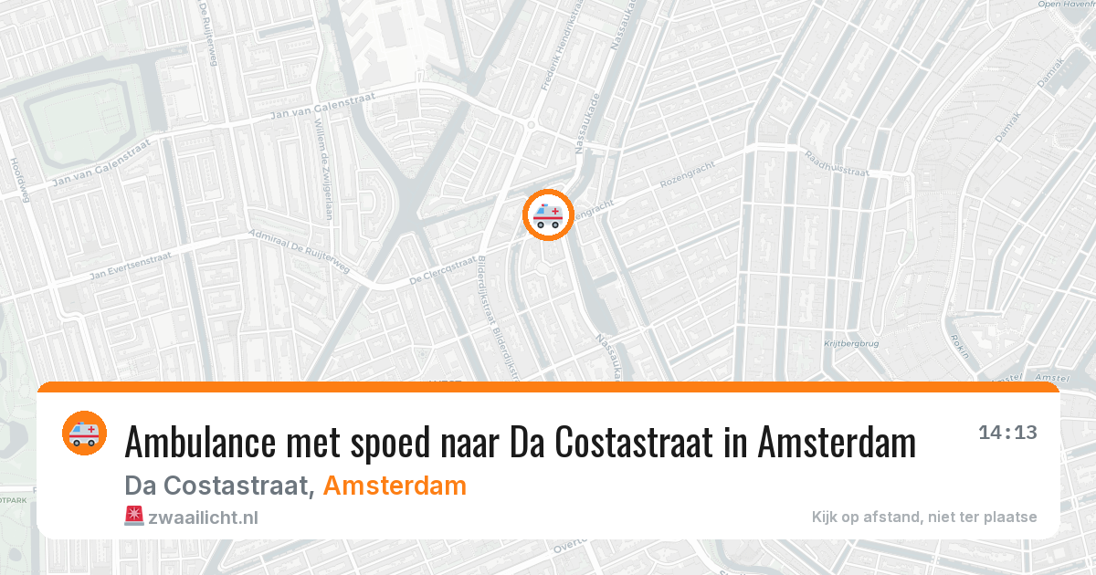 Ambulance met spoed naar Da Costastraat in Amsterdam — 9 jun 2026