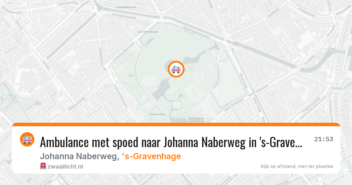 Ambulance met spoed naar Johanna Naberweg in 's-Gravenhage — 14 aug 2026