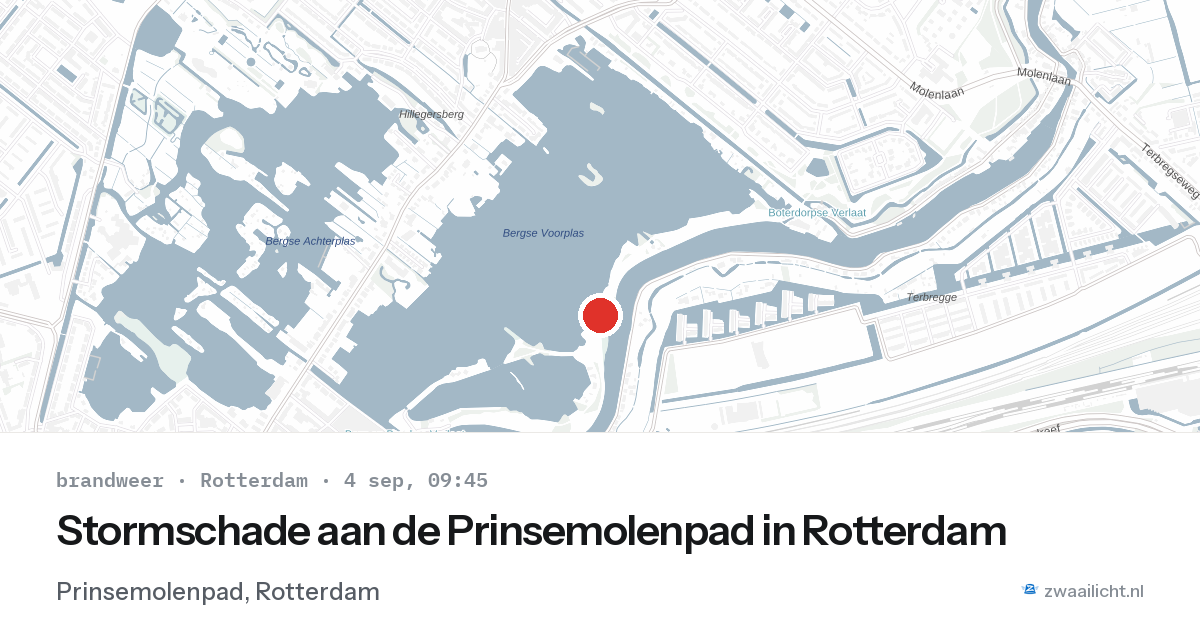 Stormschade aan de Prinsemolenpad in Rotterdam — 4 sep 2026
