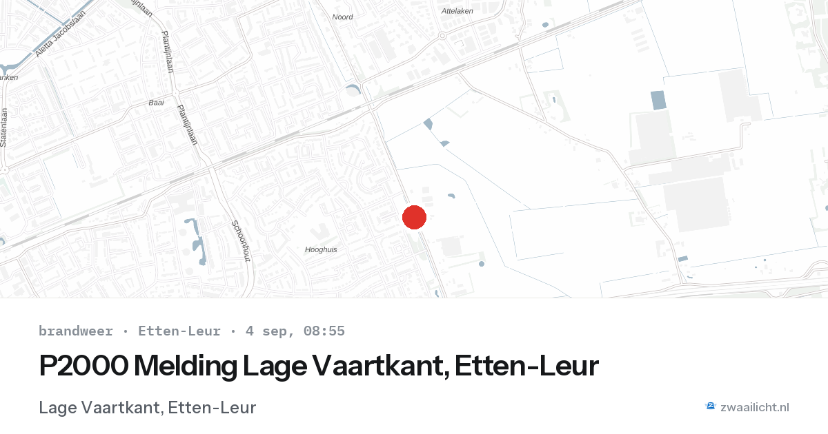 P2000 Melding Lage Vaartkant, Etten-Leur — 4 sep 2026